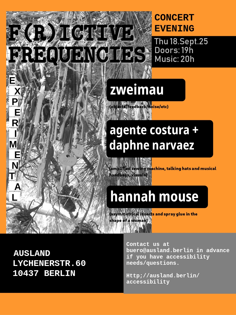 poster for Frictive Frequencies event September 2025